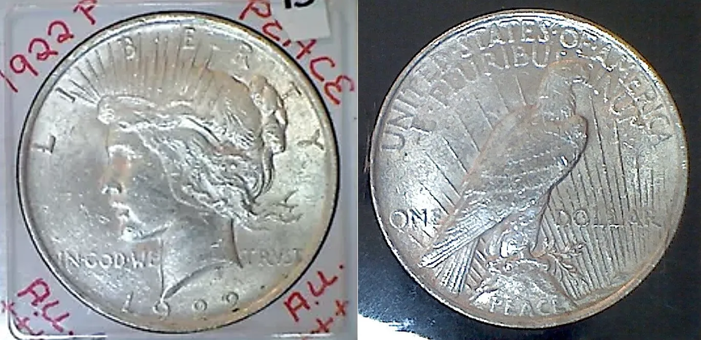 the picture of 1922 Peace Silver Dollar with high relief